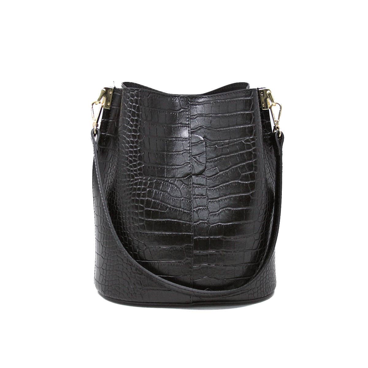 German Fuentes Handbags - GF2555 GENUINE ITALIAN LEATHER BUCKET BAG : CAMEL