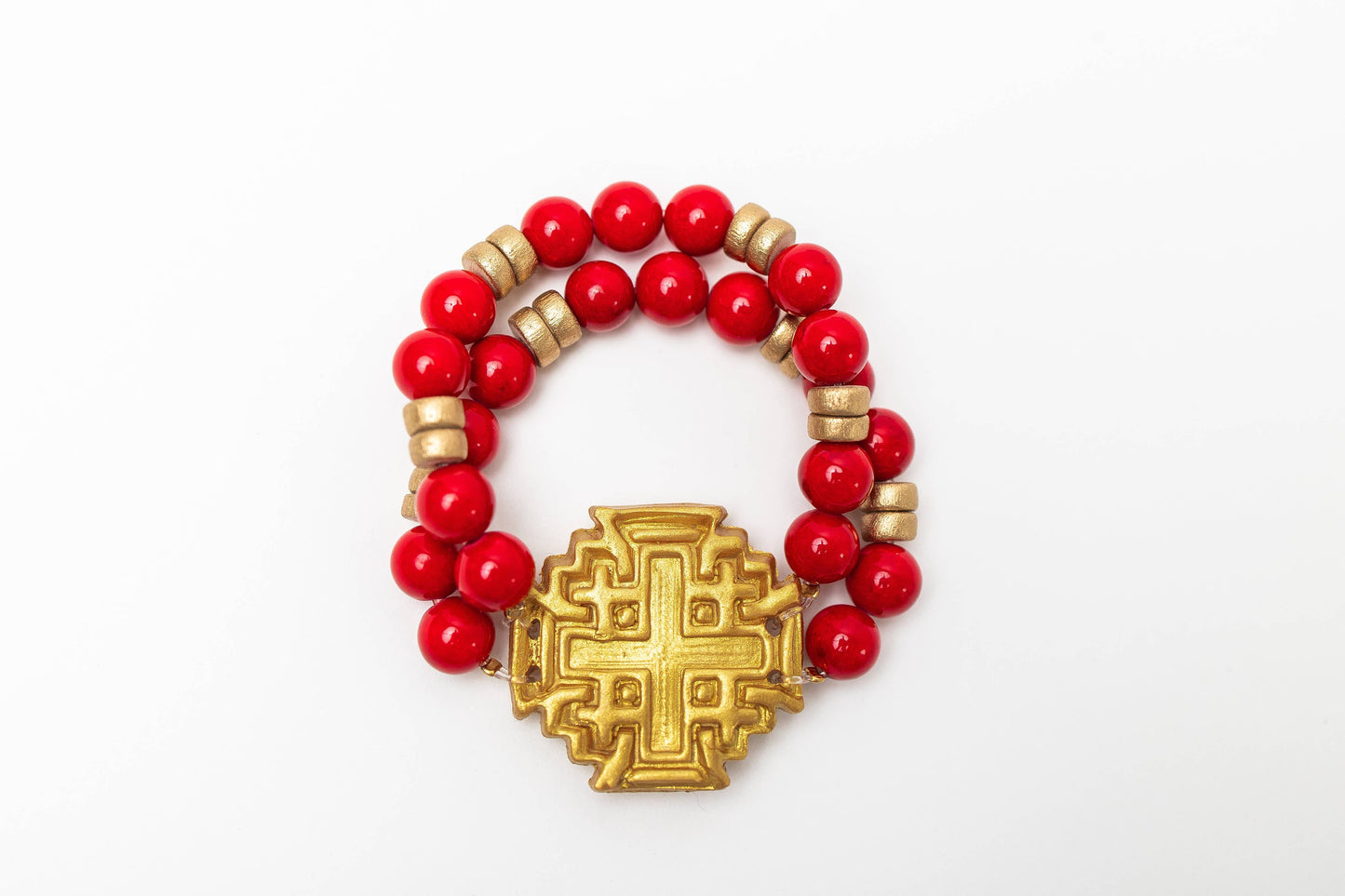 Hidden Truth Jewelry - Red Jade with Jerusalem Bracelet