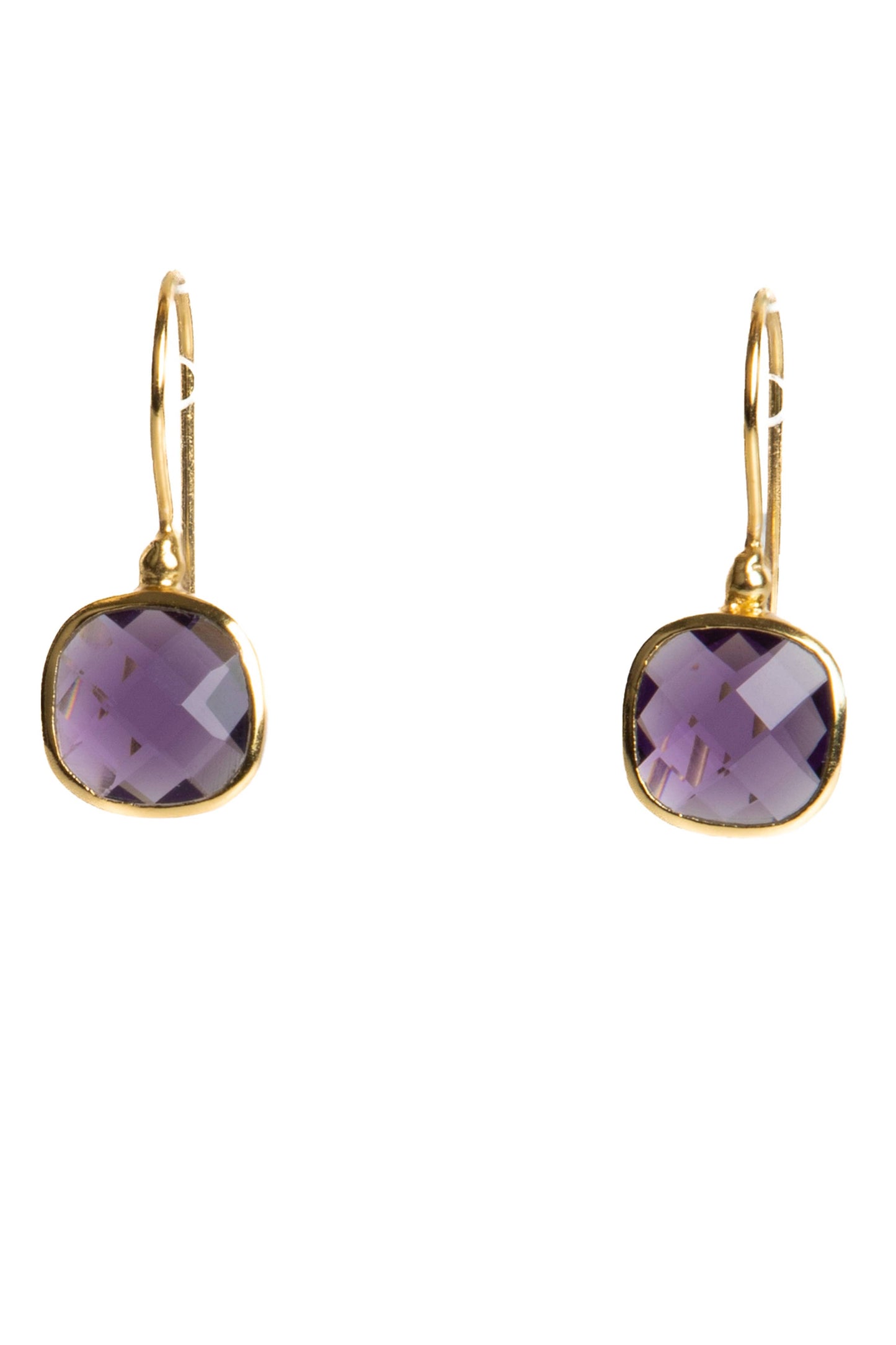 SAACHI - Cushion Cut Gemstone Earrings: Aqua Blue