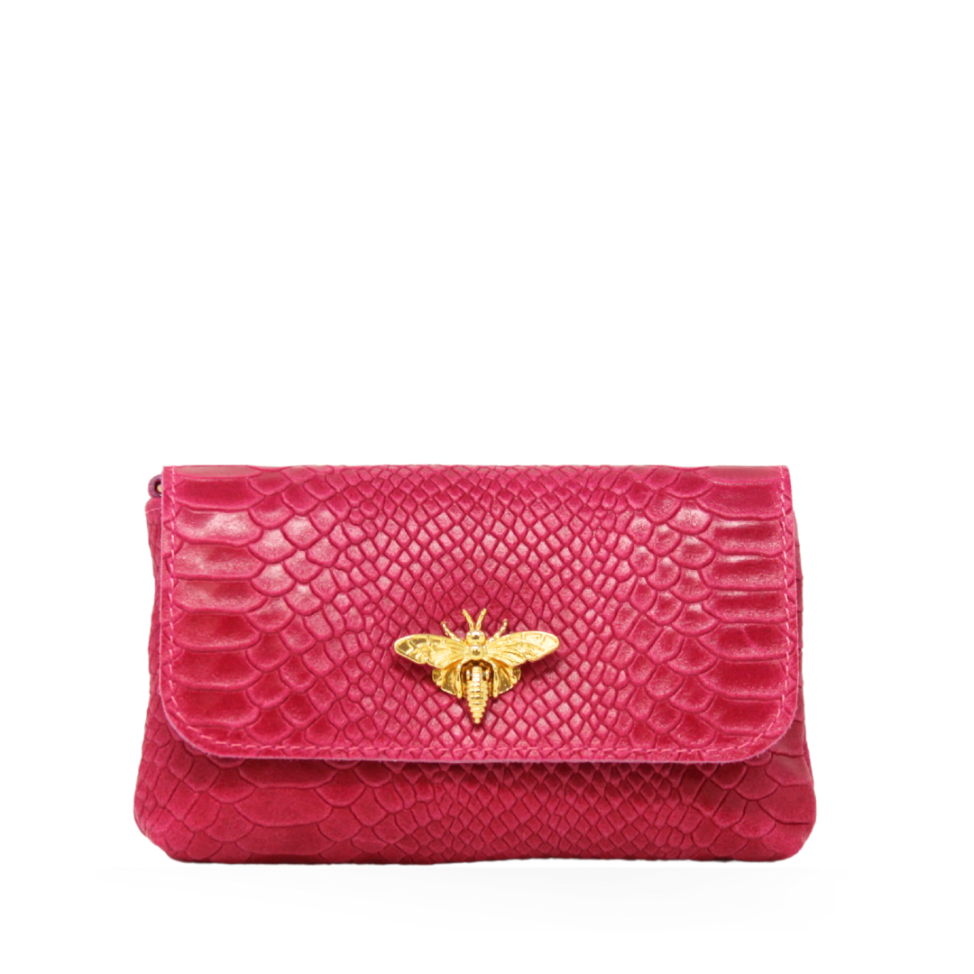 German Fuentes Handbags - GF1184  GENUINE ITALIAN LEATHER BUTTERFLY CROSSBODY BAG: BLACK