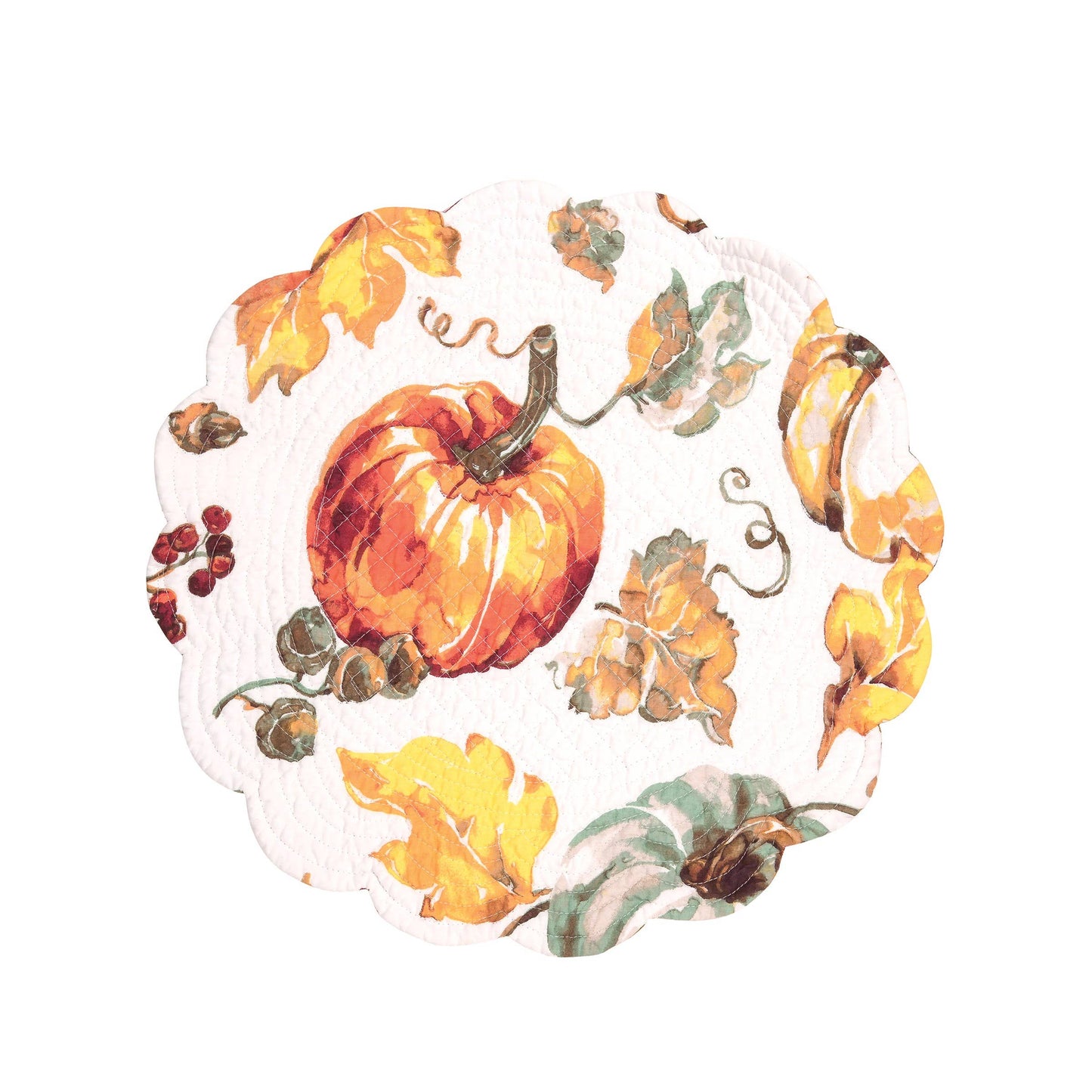 C&F Home - Fall/Harvest Watercolor Pumpkin Round Placemat