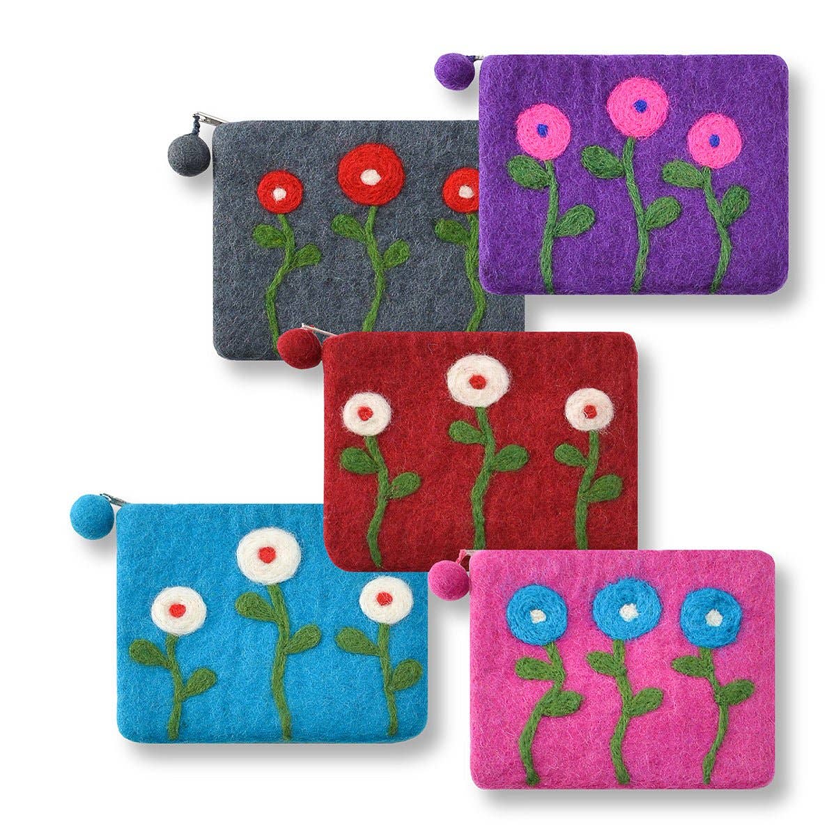 BNB Crafts Inc. - Three Needle Flower Coin Purse: Pink