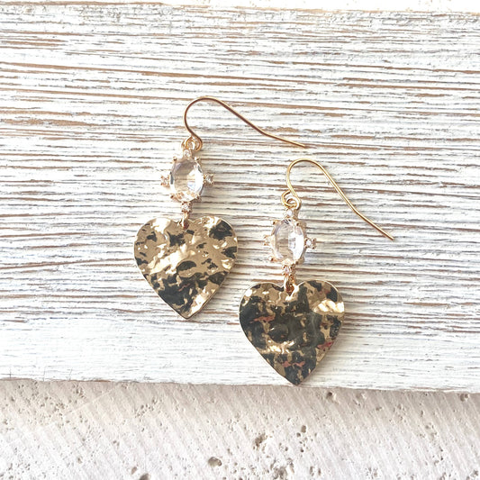 VB&CO Designs Handmade Jewelry - Hammered Heart earrings love jewerly valentines day