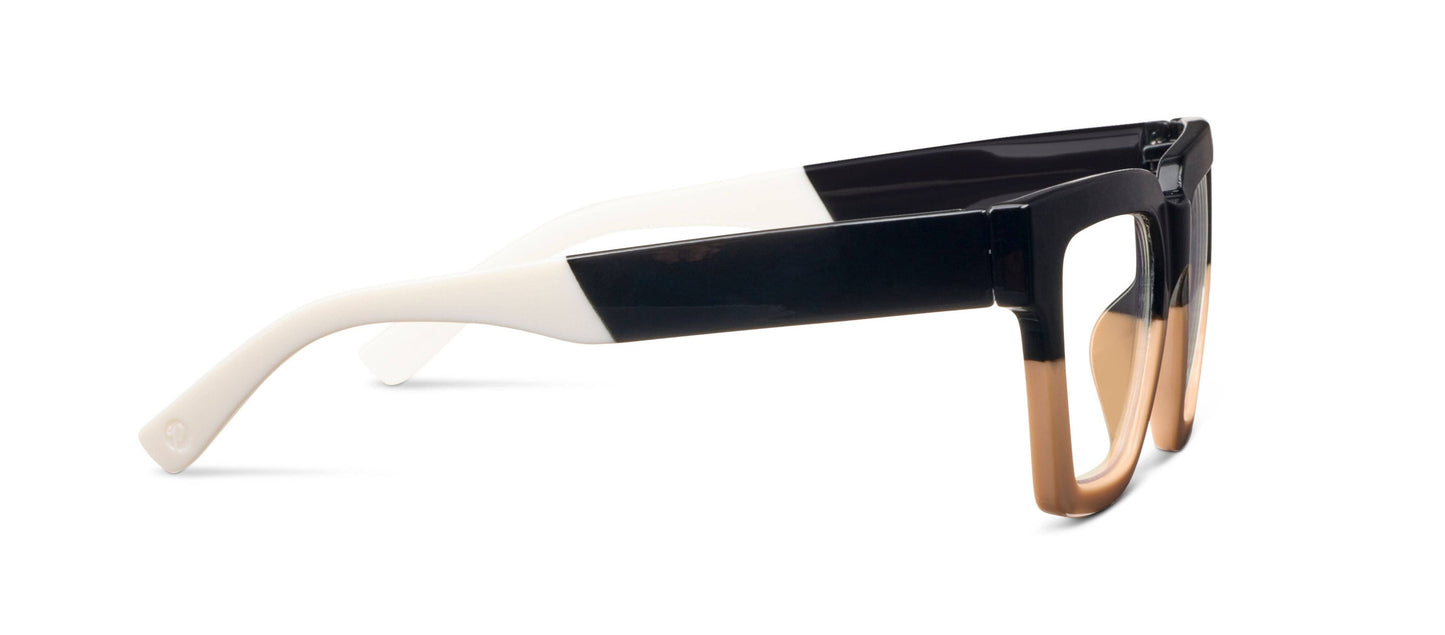 Peepers - Take a Bow (Blue Light): Black/Tan / Reading / 2.50