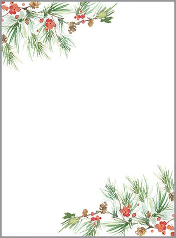 GINA B DESIGNS - Holiday Memo Pad - Pine Bough Border