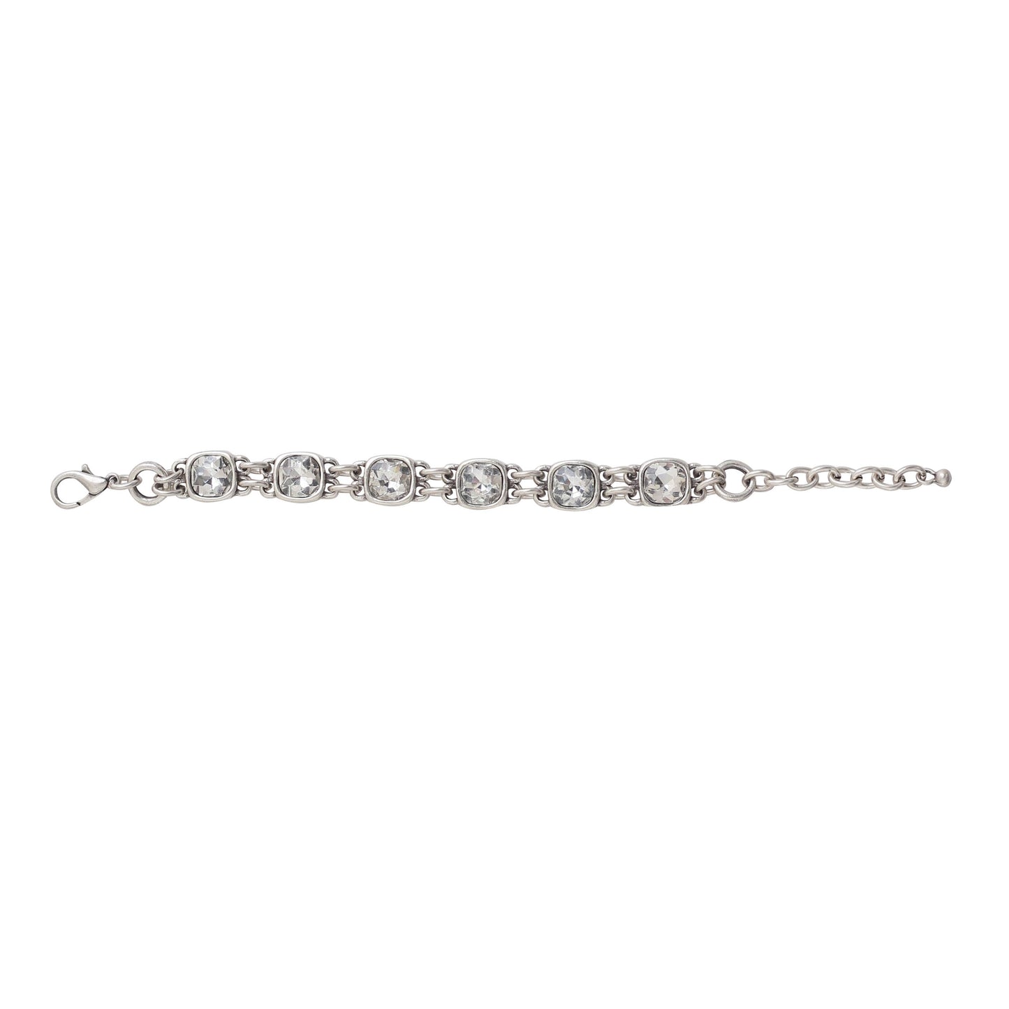 Chanour - Handmade Clear Crystal Pewter Bracelet - 2910
