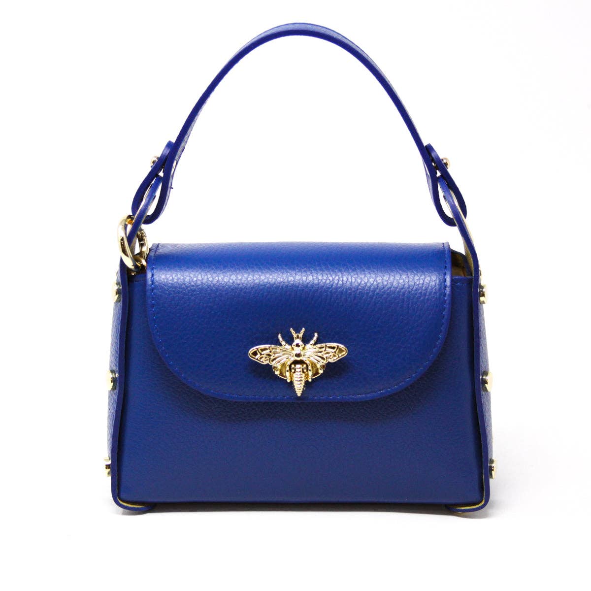 German Fuentes Handbags - GF1085 GENUINE ITALIAN LEATHER BUTTERFLY MINI BAG: NAVY BLUE