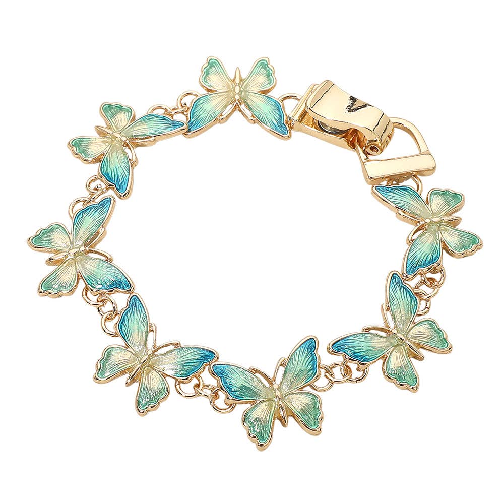 Sensibling Corp. - Butterfly Link Magnetic Bracelet: Blue,Silver