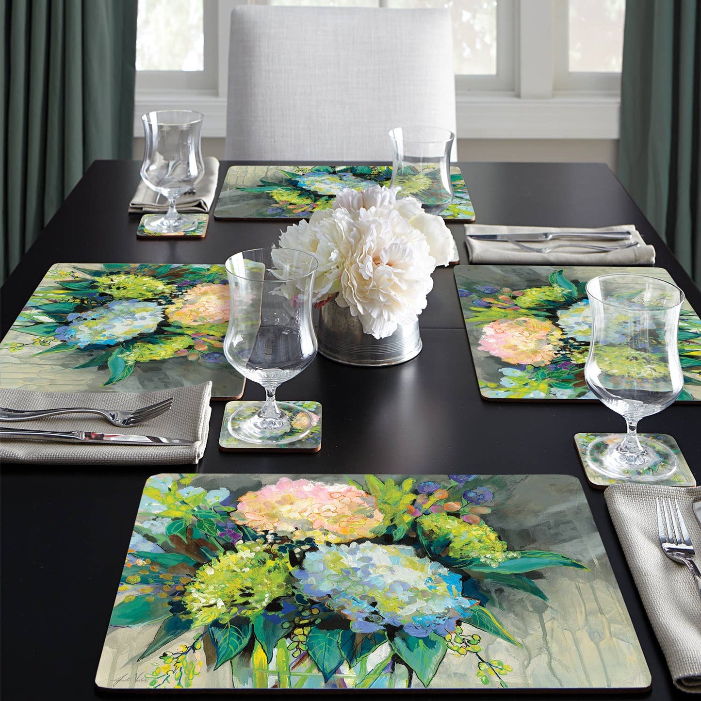 CounterArt/Highland Home/Thirstystone/CoasterStone - Cala Home Garden Hydrangeas Decorative Hardboard Placemats