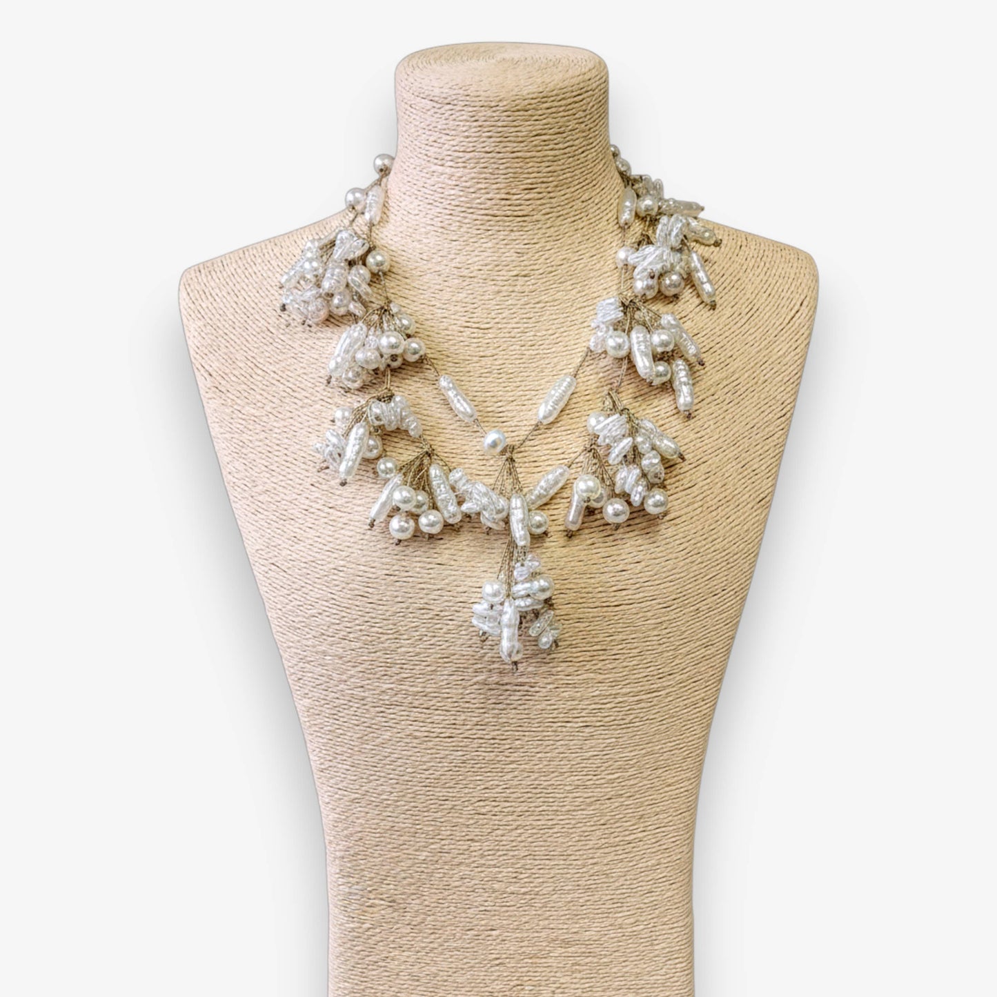 Bijoux Envie Statement Jewelry -  Coastal Lariat Pearl Necklace | Handmade Statement Jewelry