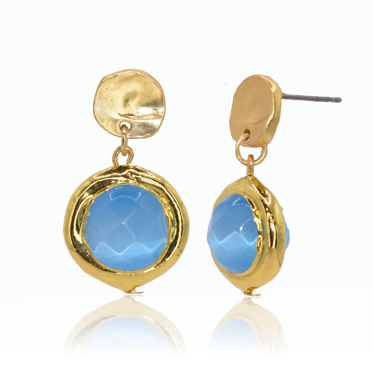 KARINE SULTAN - Coriandoli Earrings: Aquamarine Blue