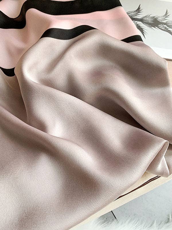 UZ Wholesale Store - Urban Bow-Embellished Printed Contrast Color Shawl: PINK-GRAY / FREE SIZE