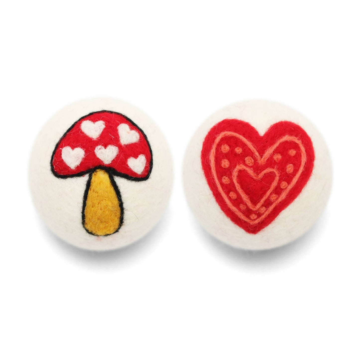 Ethical Global - Hearts Wool Dryer Balls Fair-Trade: Mushroom Hearts
