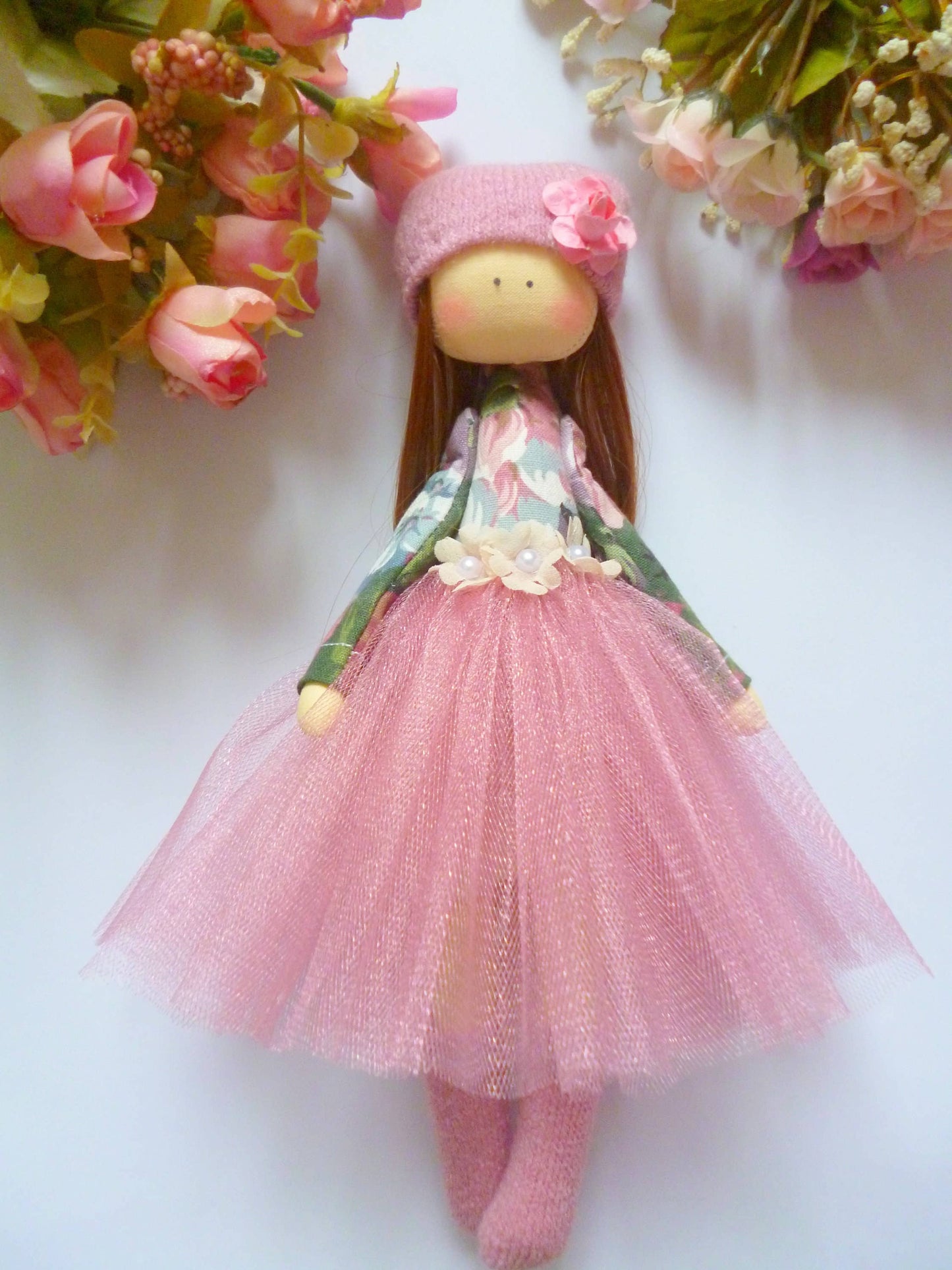 ChernikovaNataliya - Cute Baby Girl Nursery Decor, Fabric Doll with Hair