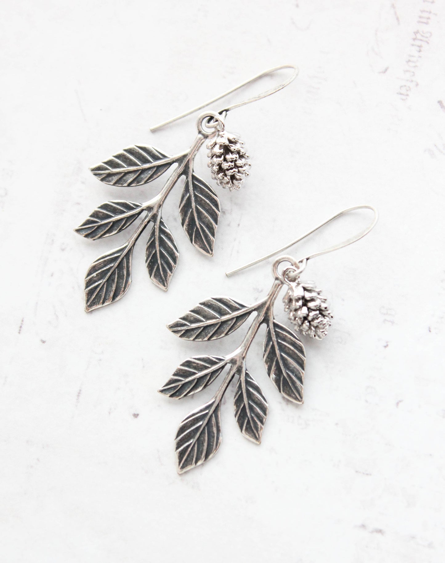 A Pocket of Posies - Branch Earrings | Pine Cone Earrings | Silver Earrings