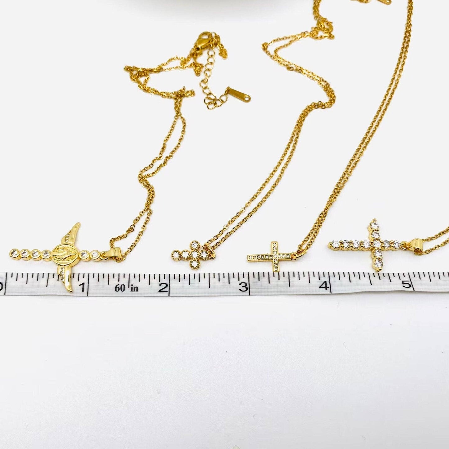 Mio Queena - Multi-Style Inlaid Cubic Zirconia Cross Pendant Necklace: 1#