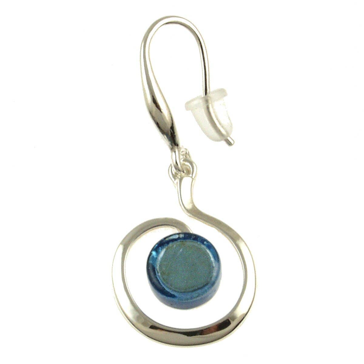 Origin Jewelry - Swirl Earrings, Resin & Shell in Seven Colors: Silver/Red