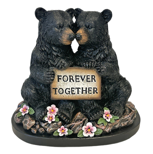 De Leon Collections - Black Bear Couple Forever Together Cabin Lodge Figurine