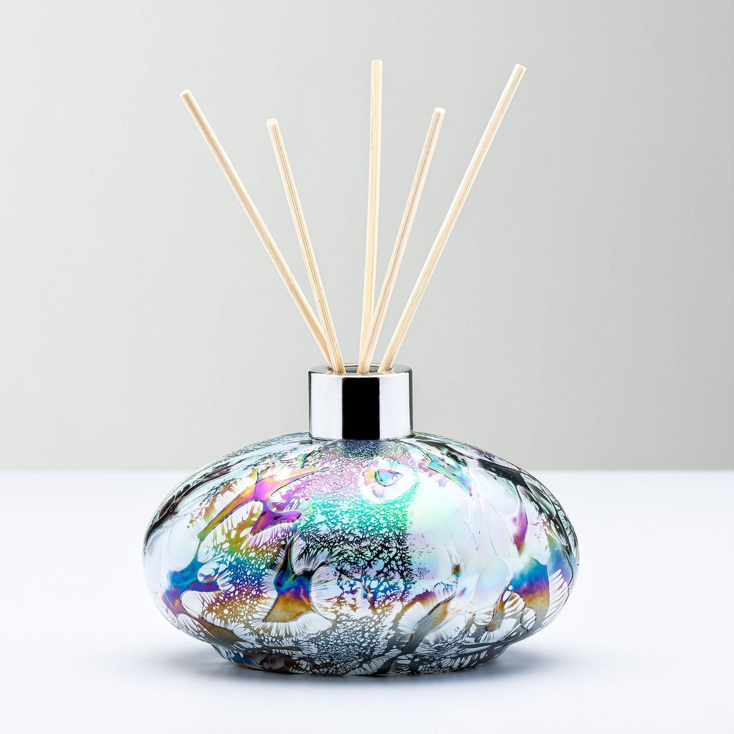 Sienna Glass - Reed Diffuser - Oval - Pastel Silver