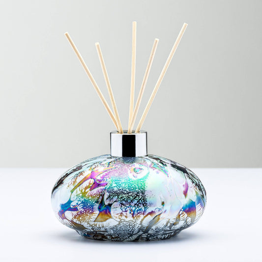 Sienna Glass - Reed Diffuser - Oval - Pastel Silver