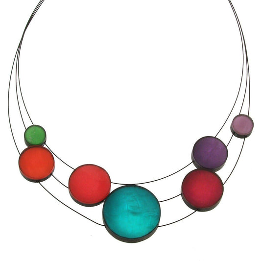 Origin Jewelry - N-3strd Resin Disc Necklace 4961-48
