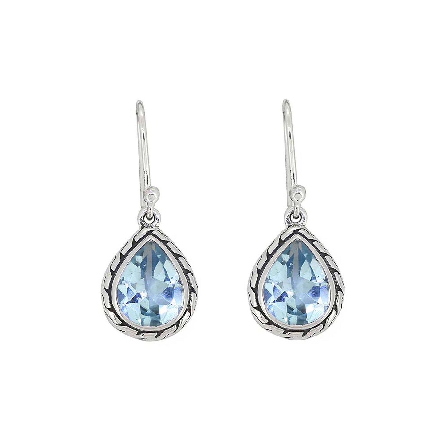 Tiramisu - 925 Sterling Silver Blue Topaz Gemstone Earring