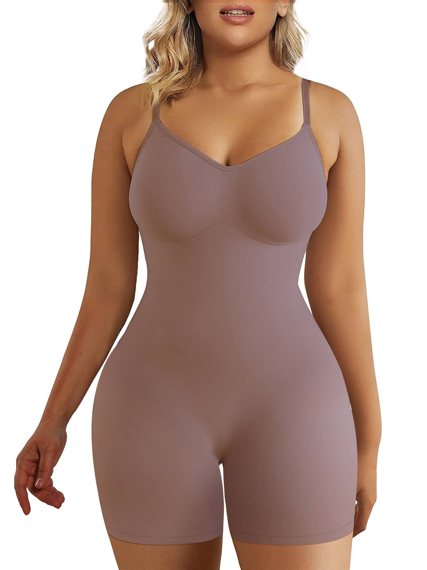 SHAPERX - SHAPERX Seamless Full Body Tummy Control Bodysuit shapewear: L/XL / Black