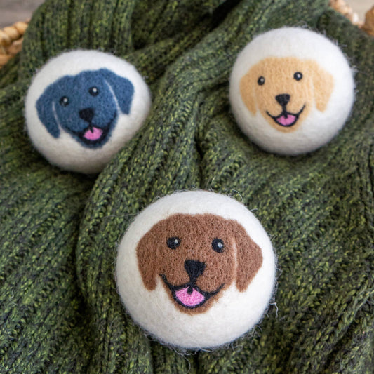 Friendsheep - Happy Dogs Eco Wool Dryer Balls - Mix of 3 colors: PACKAGE FREE