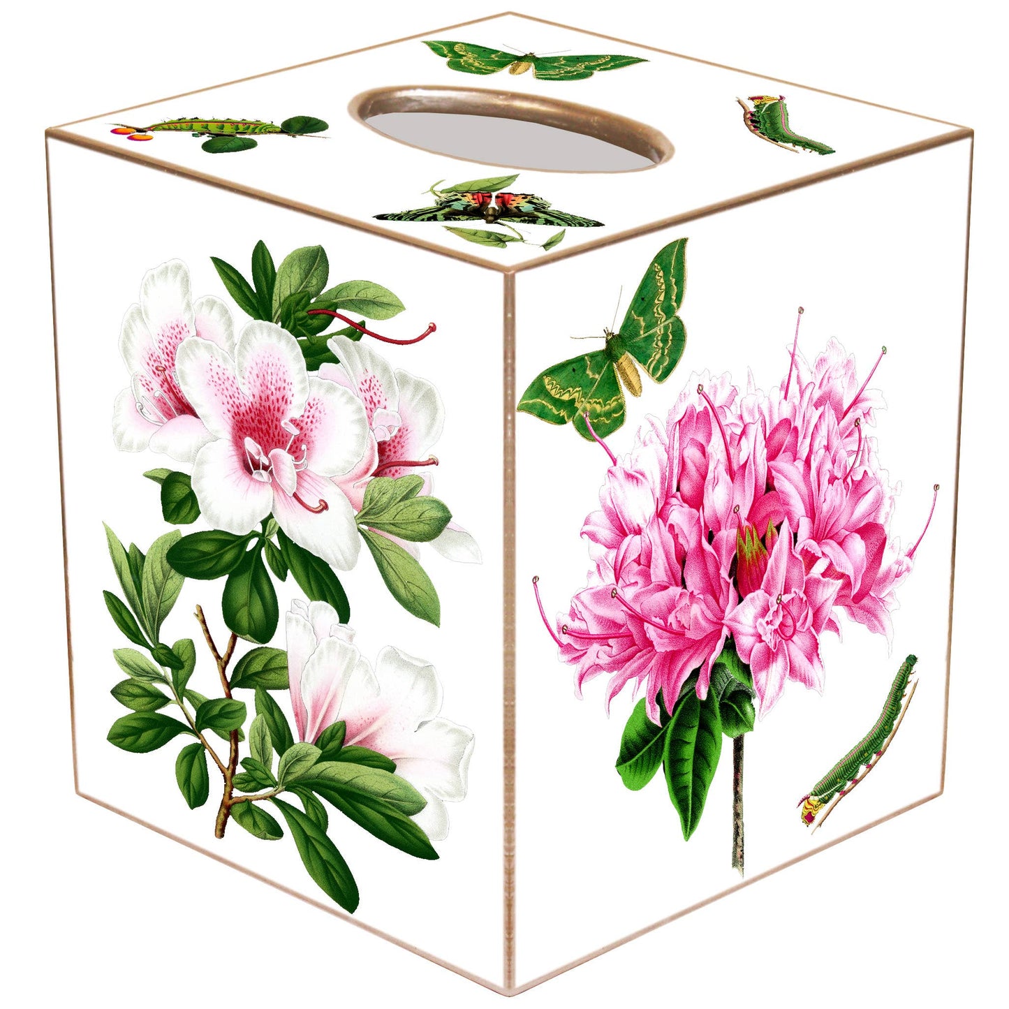 Marye-Kelley - Azaleas on White Tissue Box Cover: Paper Mache