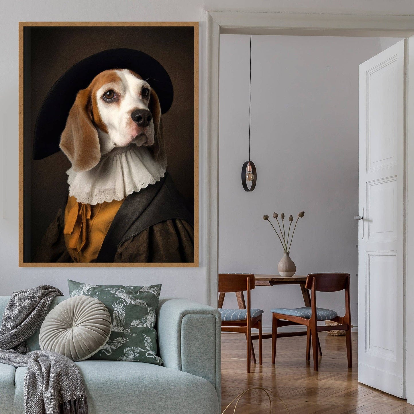 Ink & Drop - Beagle Dog Portrait Print: 11 ¾ x 15 ¾ in | 30x40 cm / Matte