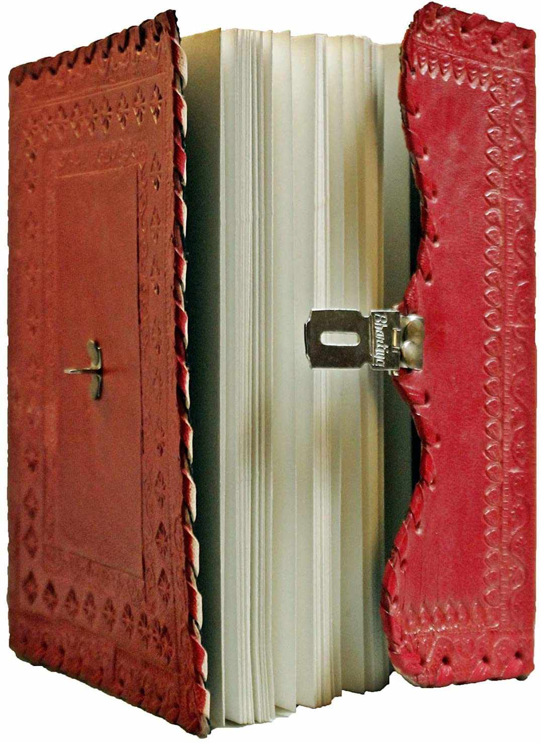 Tuzech Leather - TUZECH Leather Journal for Men and Women Leather Diary to Write Poems,Sketchbook, Record Keeping Notebook Personal Memoir with Lock and Key - Unlined 7 Inches: Brown