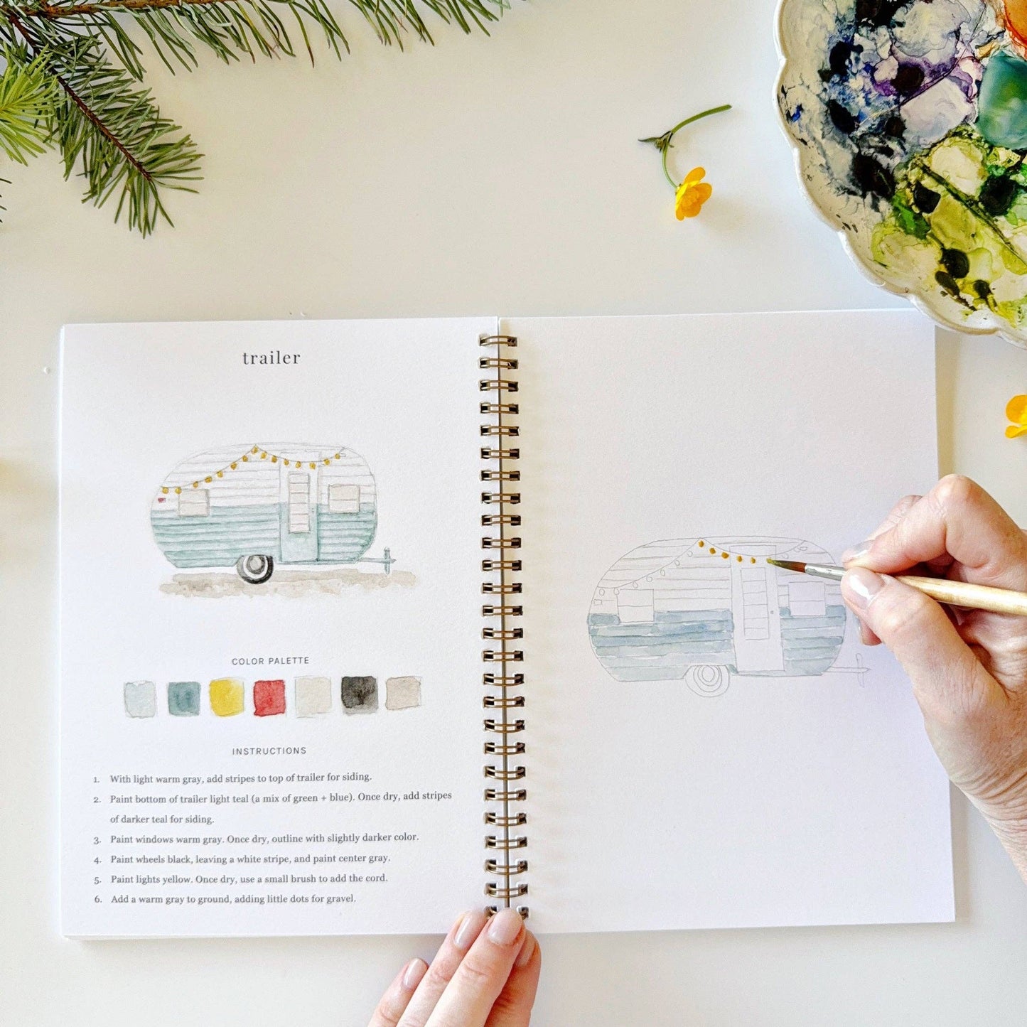 emily lex studio - Camping watercolor workbook