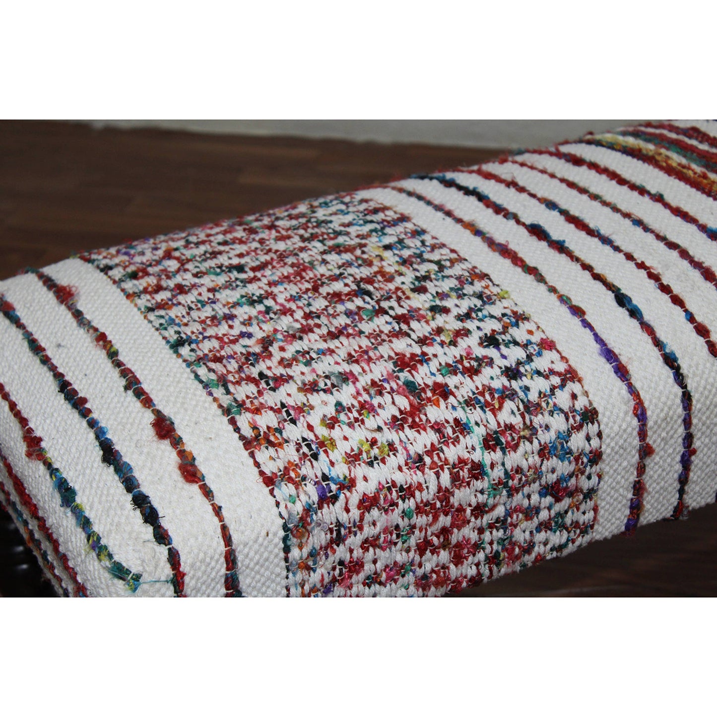 LR Home - Striped Multicolor Farmhouse Indoor Bench