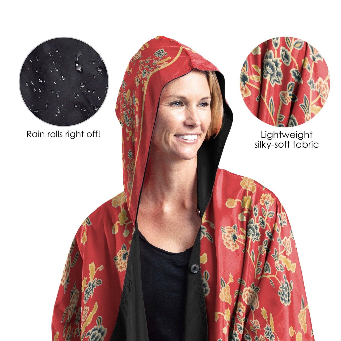 RainCaper - Ellery Womens Rain Cape - Rainproof Breathable Rain Poncho