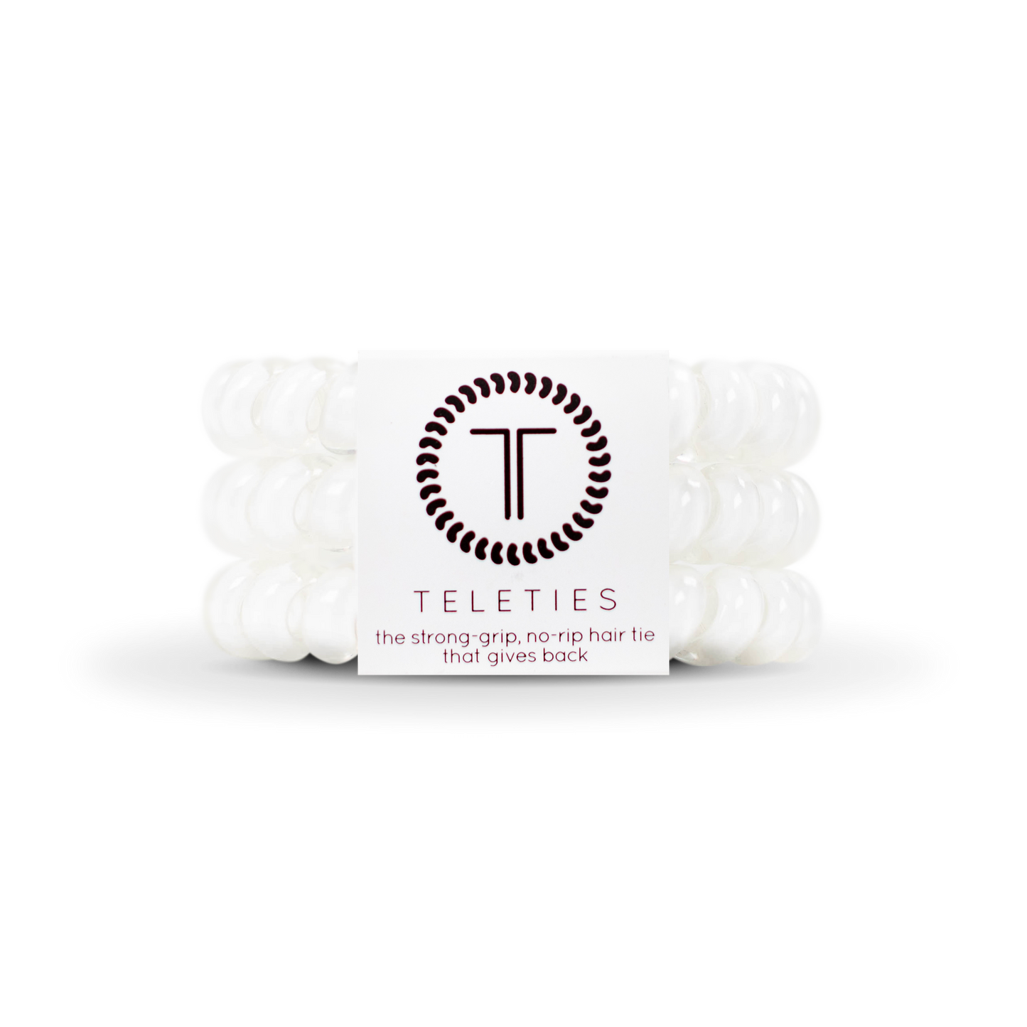 TELETIES - Spiral Hair Coils | Large | Coconut White Hair Ties: Large