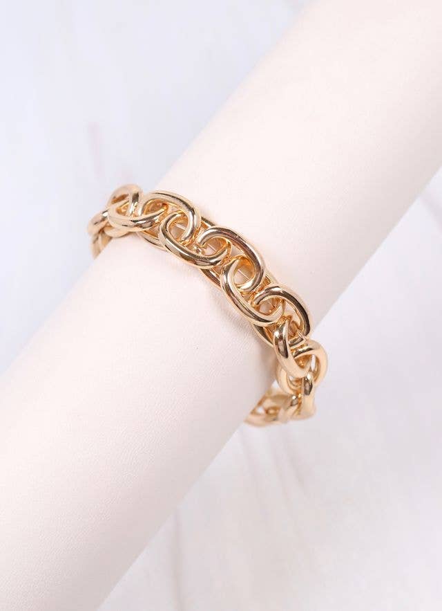 Caroline Hill - Teresa Link Stretch Bracelet GOLD: Default