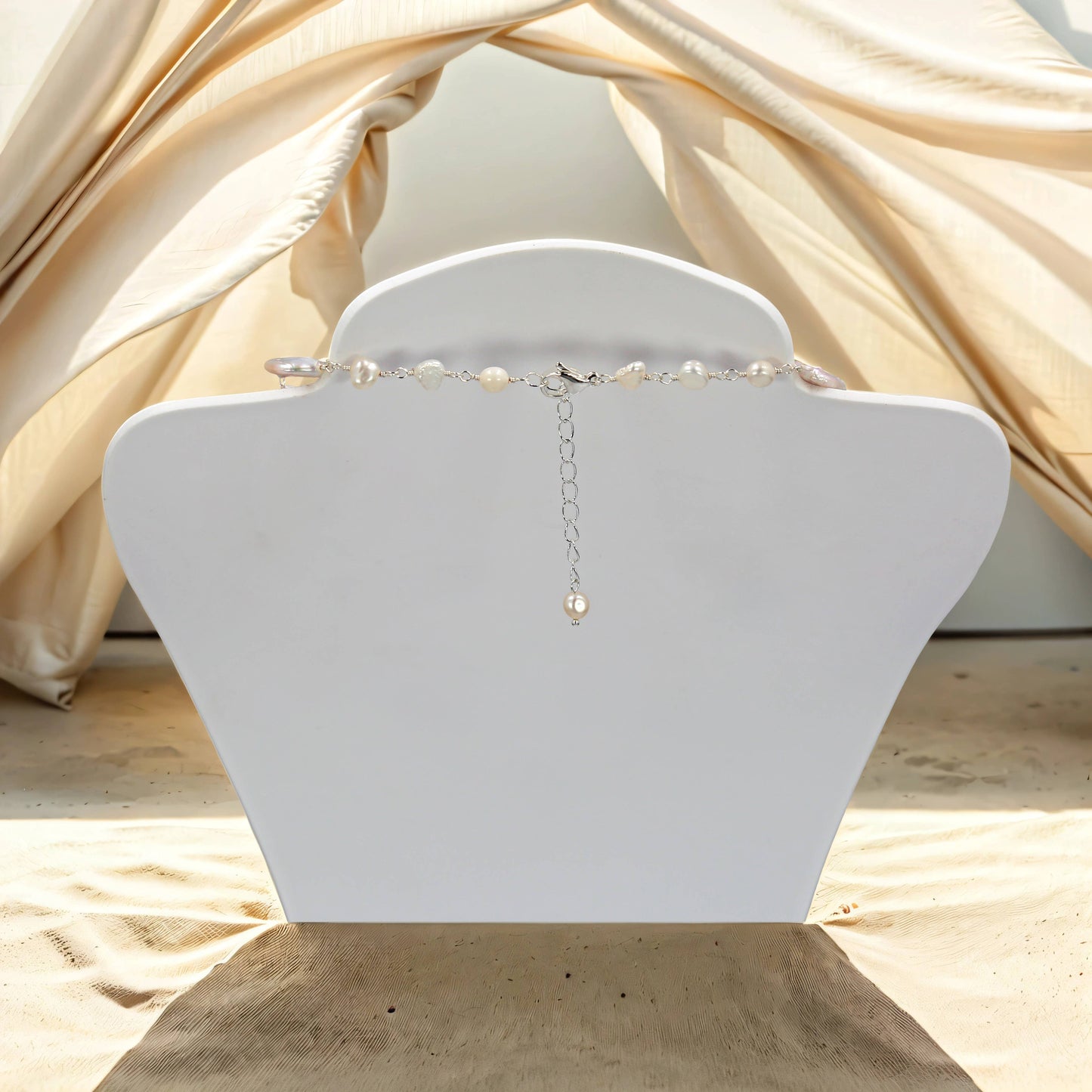 IST Jewelry - Square-Shaped Cultured Freshwater Pearl Necklace