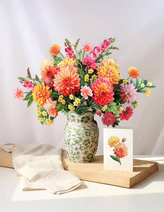 FreshCut Paper LLC - Dahlia Sunrise (8 Pop-up Greeting Cards)