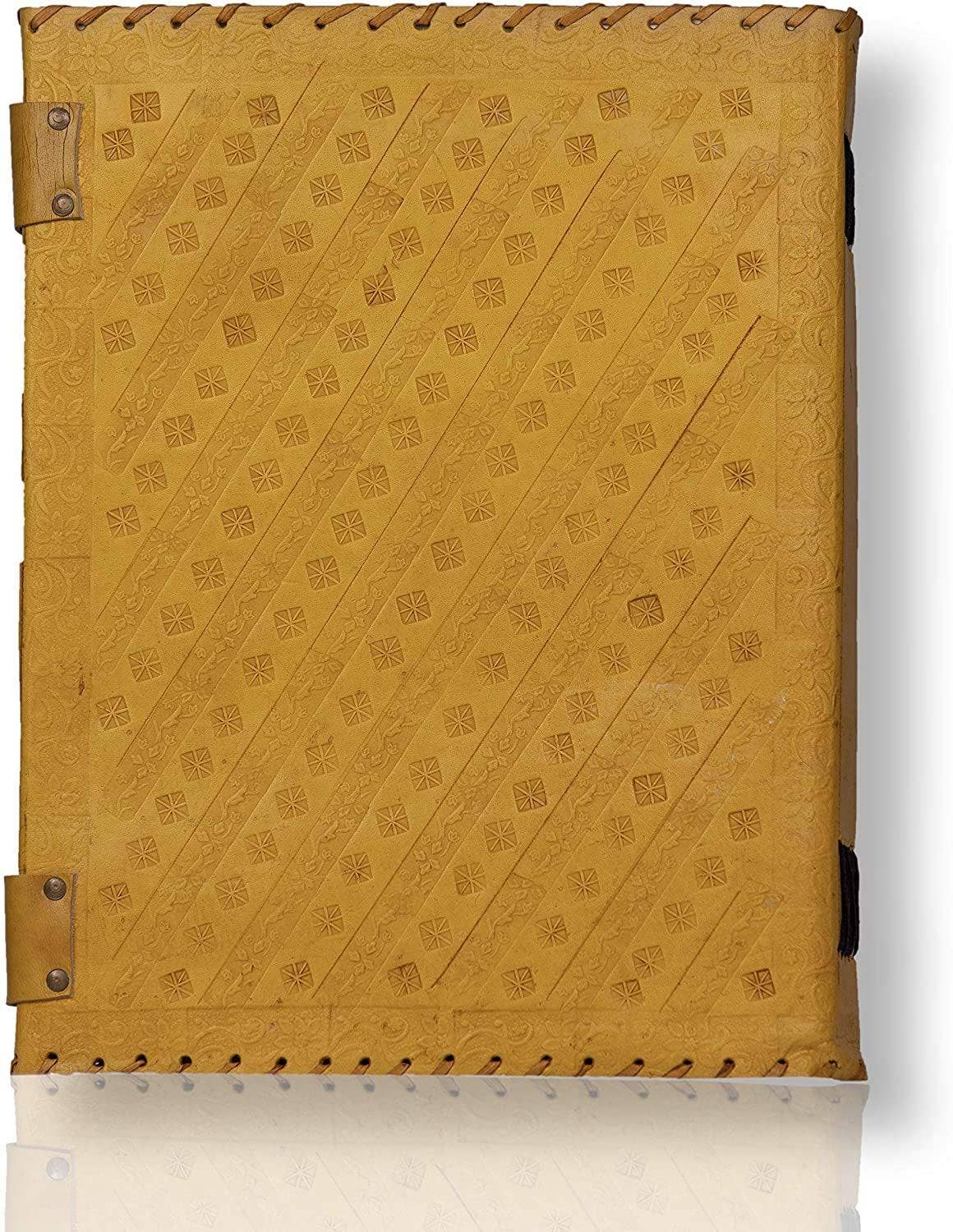 Tuzech Leather - Tuzech Seven Chakra Medieval Stone Embossed Handmade Jumbo Leather Journal Book of Shadows Notebook Office Hocus Pocus Diary College Poetry Sketch With Leather Bound: Brown / 10 x 7 Inches
