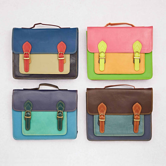 The Paper High Gift Company Limited - Multicoloured Recycled Leather Satchel
