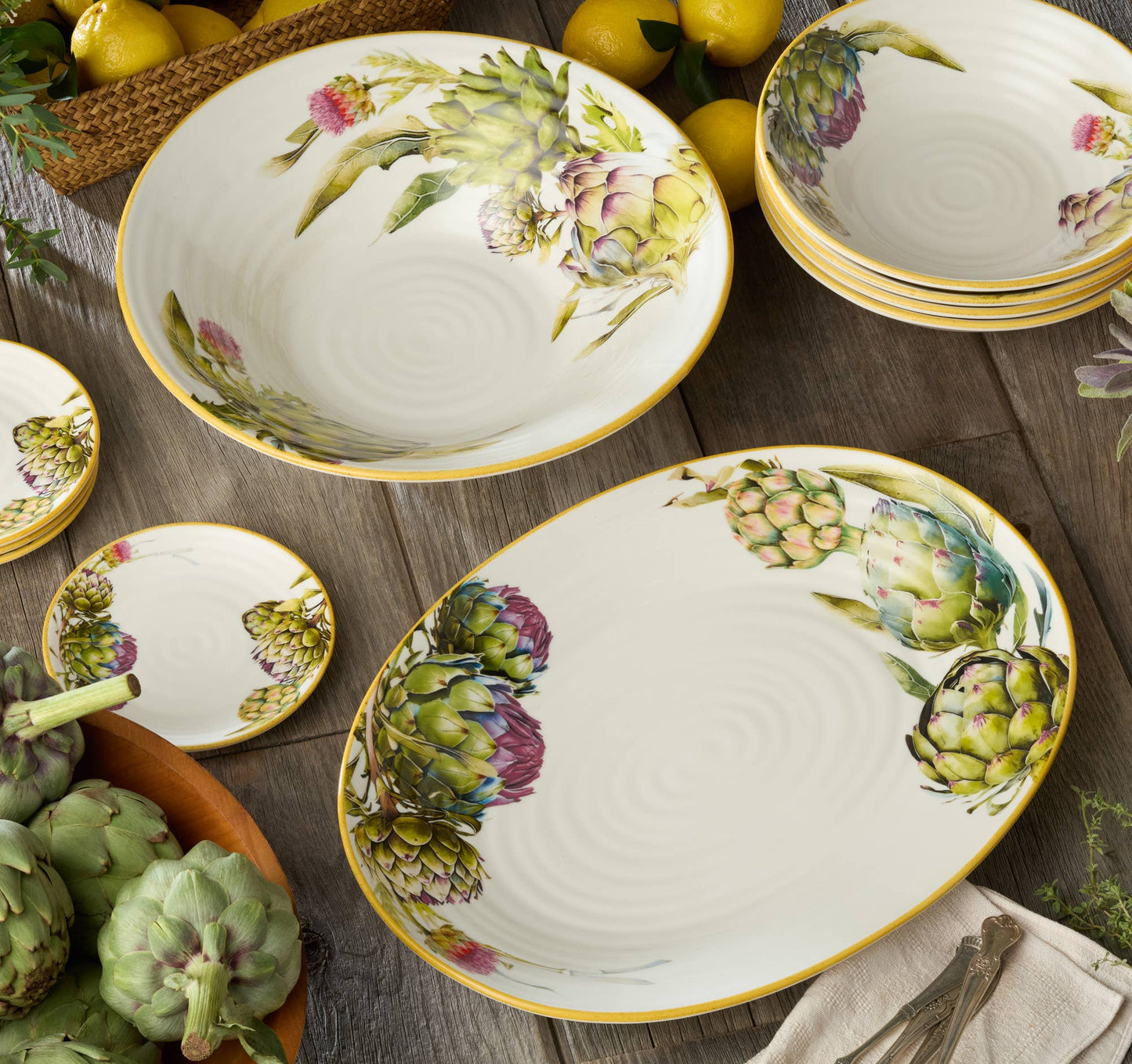 Certified International - Verdura Canape Plates 6in