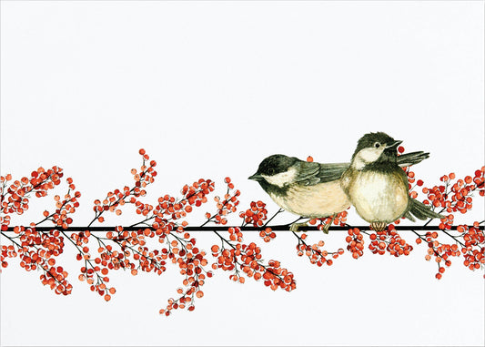 Peter Pauper Press - Winterberry & Chickadees Deluxe Holiday Boxed Cards