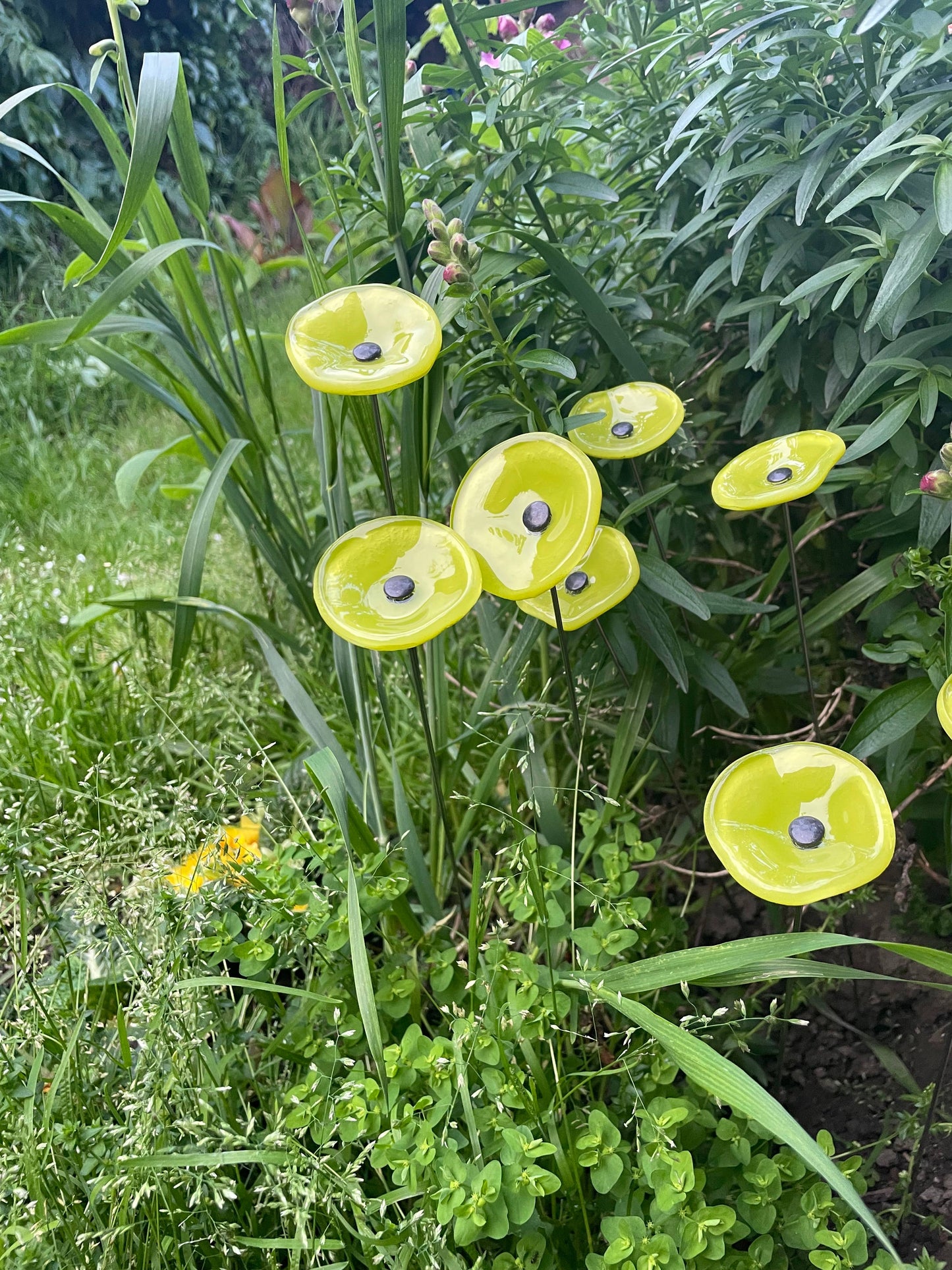 CARNEOL GLASS - Small Glass Flower For Inside In Applegreen