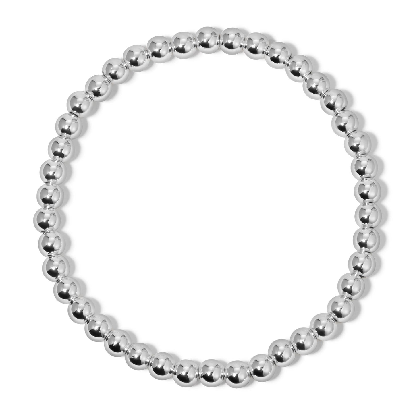 My Fun Colors - Silver Round Bead Bracelet - Medium (5mm)