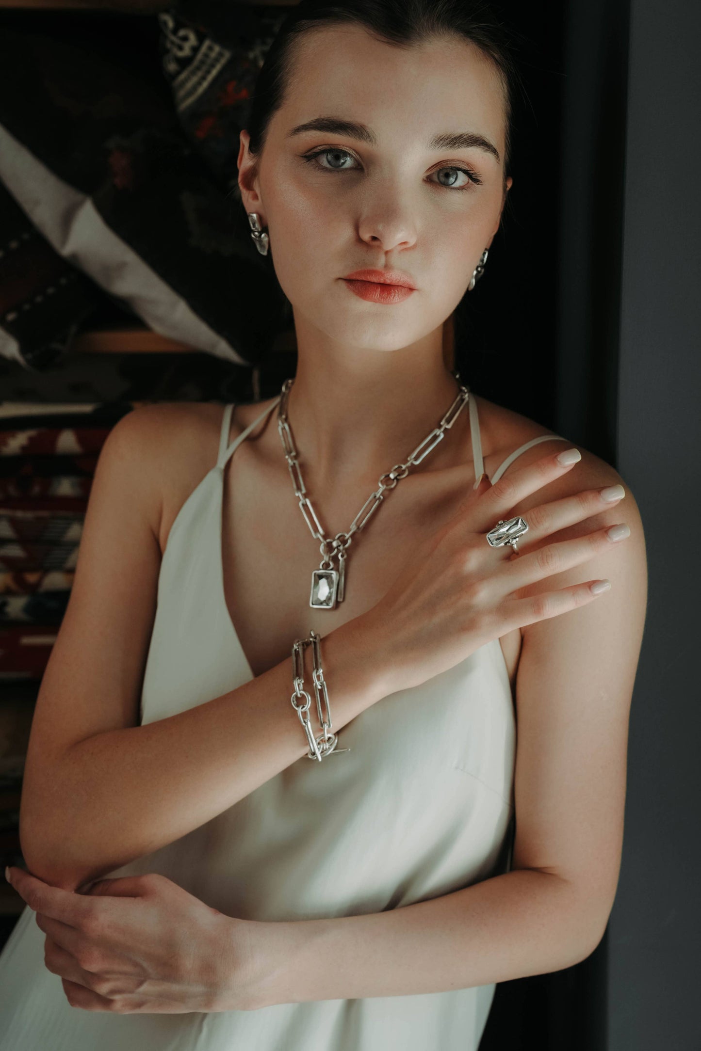 Chanour - Handmade Crystal Brass Ring - 6814