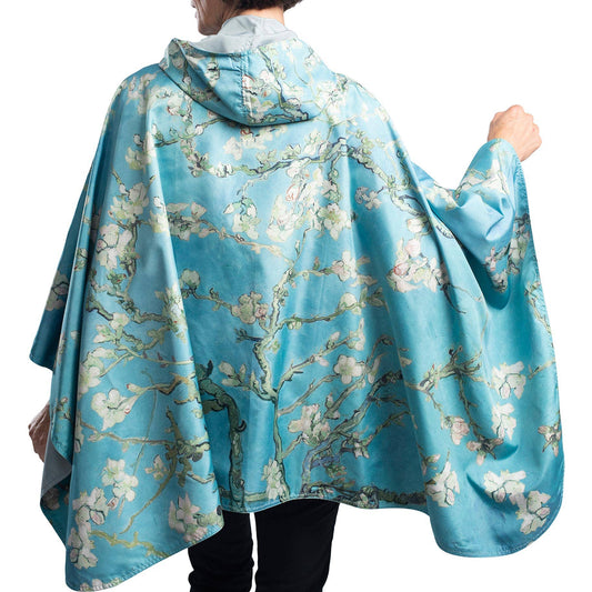 RainCaper - Van Gogh Almond Blossom Womens Rain Cape - Rainproof Breathable Rain Poncho