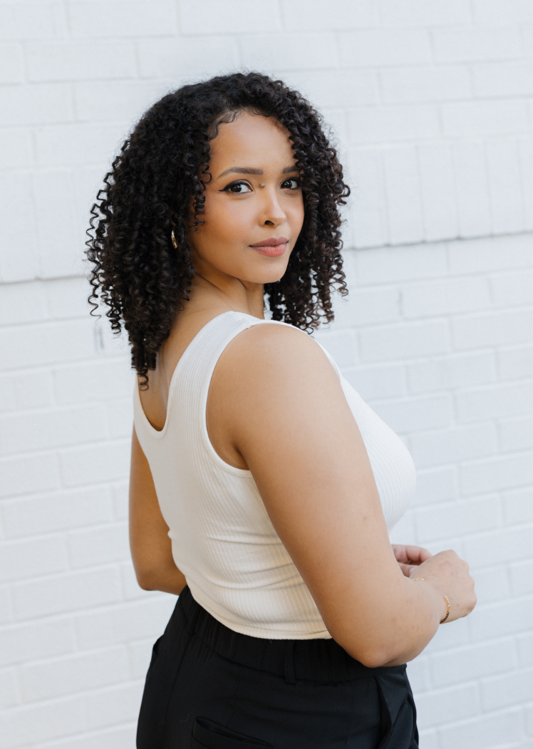 ELIETIAN - Ribbed Reversible Tank - Curvy Fit: Black