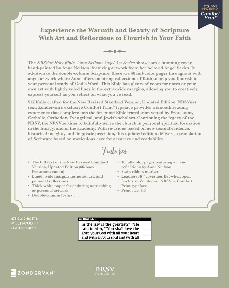 HarperCollins Christian Publishing - Nrsvue Holy Bible Anne Neilson Angel Art Leathersoft