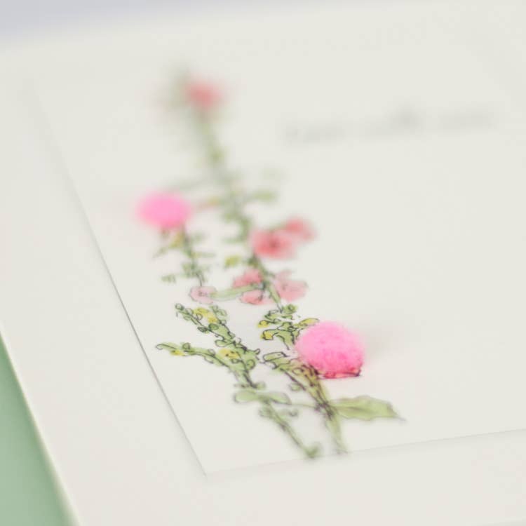 Papersheep UK - Hollyhocks 3D Get Well Soon Cards | Floral Greeting Cards