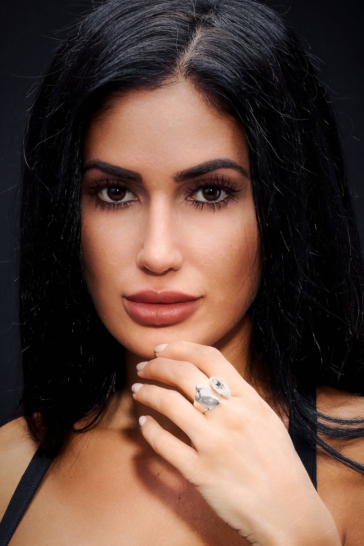 Chanour - Handmade Crystal Brass Ring - 6804